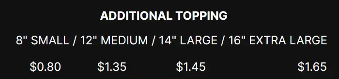 Addtional topping